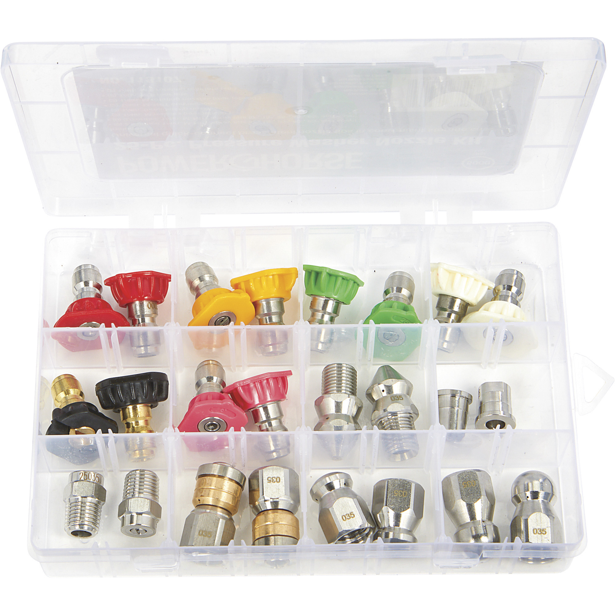 Powerhorse Pressure Washer Nozzle Kit, 25-Pc., Brass/Steel, Quick-Couple